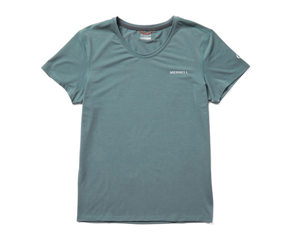 Merrell Kort Ærme Dame - Tencel™ Tee - Blå - NIS307416